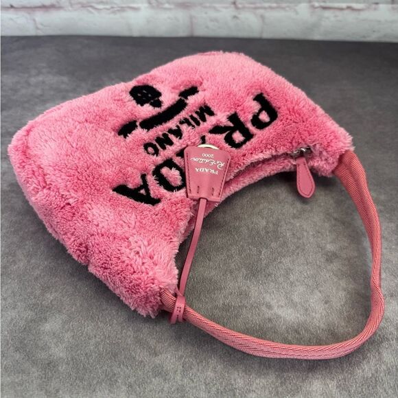 Prada 2000 Re-Edition Terry Cloth Mini Pink Women's Bag - Picture 4 of 13